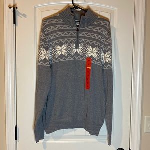 Weatherproof Grey Christmas 1/4 Zip Sweater